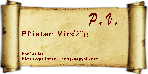 Pfister Virág névjegykártya